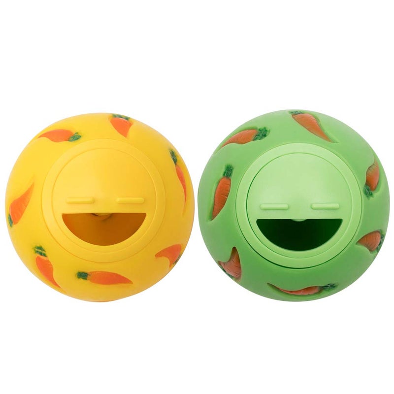 Niteangel Treat Ball, Snack Ball for Small Animals (Small, Yellow & Green) - Image 1